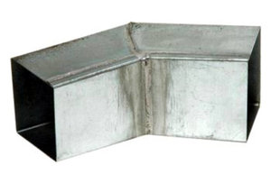 Bocht Zink - Vierkant - Verstek - 100 x 100 mm - 45 gr