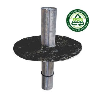 ECO Rioolontluchting Lood Geprimerd - Passend in diam 50 mm - Met rubber ring - Lang 25+15 cm